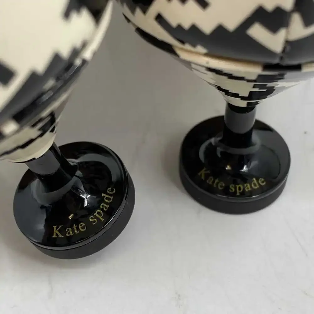 kate spade Black White Garnish Houndstooth Pointed Toe Heels | Leather, Size 7